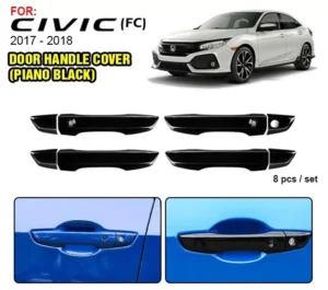 Honda Civic FC 2017  2021 Key Less Model Car Door Handle Cover Glossy Black 8pcs 4Door With 3M Tape