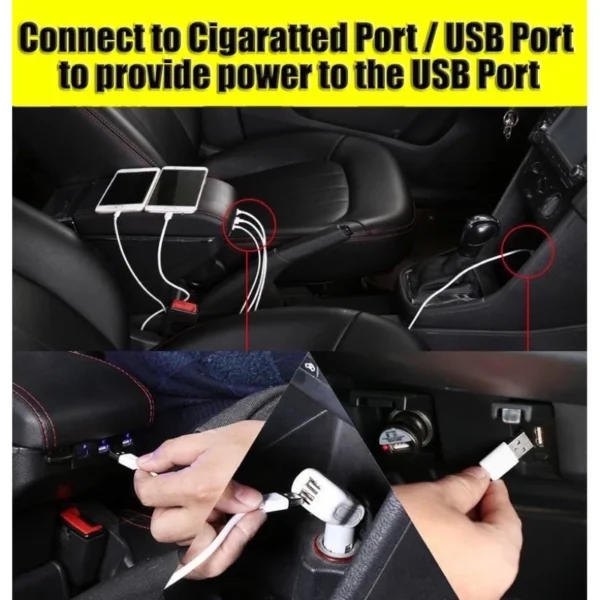 Perodua Proton Universal Car USB Double Layer Armrest