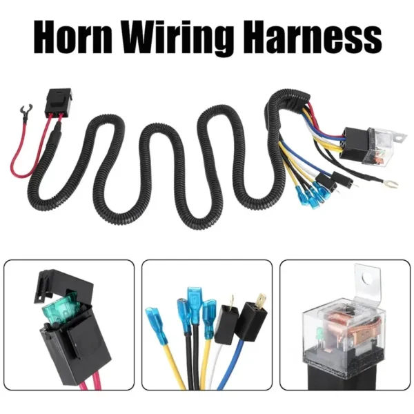 12V Horn Wiring Harness Relay Kit for Car Motorcycle Truck