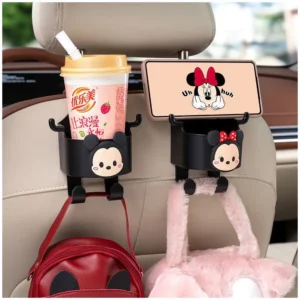 Multifunctional Hook for Car Seat Headrest 3 in 1 Vehicle Backseat Drink Cup Holder Universal Car Storage Organizer Hooks for Purses and Bags Cute Phone Holder Handbag Clothes Key Umbrella