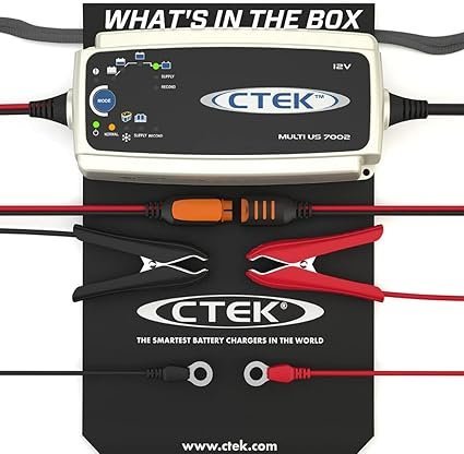 CTEK Multi US 7002 12V Battery Charger for Cars SUVs and Trucks All Weather Smart Charger Battery Tender Charger Battery Desulfator Battery Maintainer Power Supply Mode and Reconditioning Mode