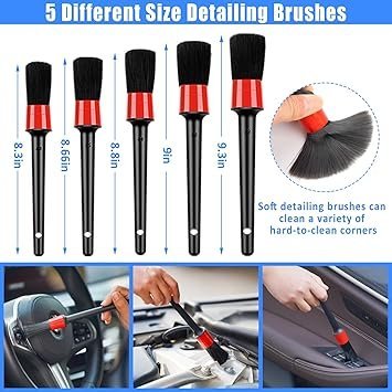 71g7qShJgHL._AC_SY355_.jpg AUTODECO 23Pcs Car Detailing Kit Wash Cleaning Kits with Pump Foam Sprayer Wash Brush Large Wash Mitt Towels Complete Interior Exterior Car Detailing Supply Set Blue