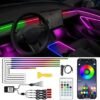 71kPD8R4PfL._AC_SY355_.jpg Acrylic Interior Car LED Lights with Remote and Wireless APP 10 in 1Ambient Lighting Kits Fiber Optic Strip LEDs16 Million Colors MusicDIY Function