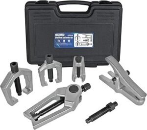 5in1 Ball Joint Separator Front End Service Tool Kit for Tie Rob Removal Pitman Arm Puller Cars SUVs Pickup Trucks Automotive Tools wStorage Case
