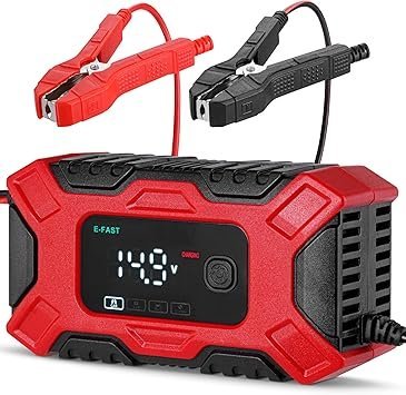 Car Battery Charger 12V 6A Automotive Trickle Charger for Lead Acid Batteries Smart LCD Display w 4 Charging Modes Automobile Maintainer for Car Motorcycle Lawn Mower RV ATV